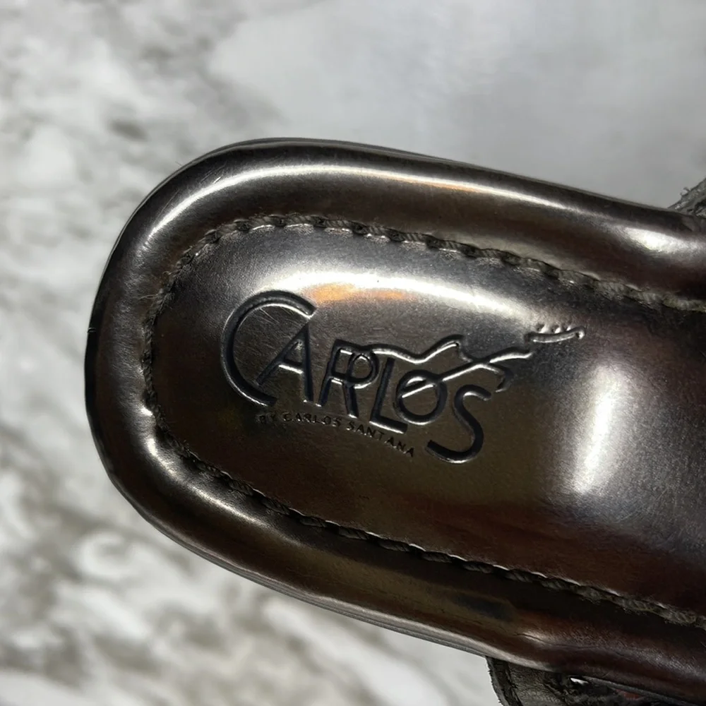 Carlos by Carlos Santana Women Pewter Kona Wedge Sandal Size 6.5